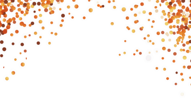 white background adorned with a scattering of circular shapes in shades of orange creating a festive and vibrant atmosphere suitable for celebrations or seasonal events