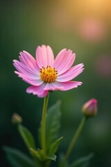 Fototapeta premium Close-up shot of a delicate flower in full bloom against a blurred background, blossom, monochrome
