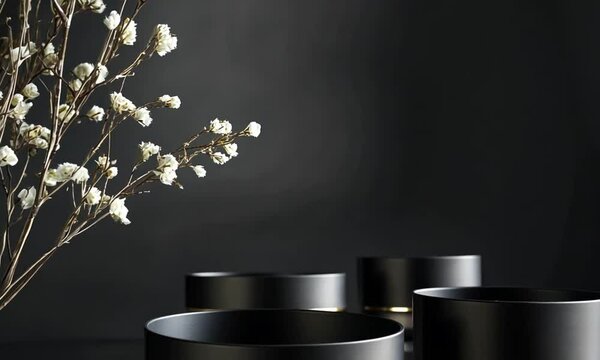 black background for showcasing cosmetic product