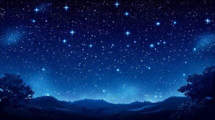 Naklejka premium Stunning pixel art depicting a seamless starry night sky background.