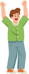 Obraz premium Man raise their hands with happiness and joy.