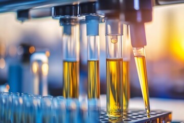 Overhead pipe racks at a petrochemical facility silhouetted against a vibrant sunset