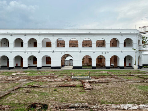 Ngawi, Indonesia - December 10, 2023: Fort Van Den Bosch or Benteng Pendem, an old building built in Dutch colonialism era at Ngawi East Java