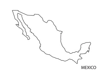 Mexico map outline flat design