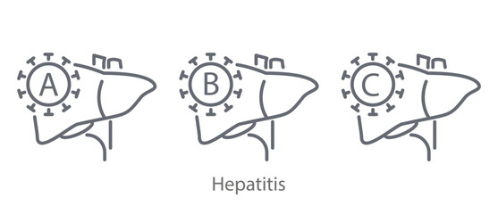 Hepatitis A, B, C.