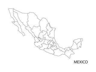 Mexico area map outlines