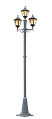 Lamp post. Vintage Lamp post street road light pole. Decorative street lamp-post isolated.