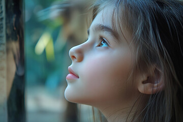 Obraz premium Image of a young person at zoo park made generative AI technology