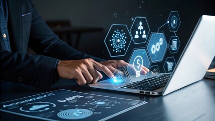 Cybersecurity & Digital Protection | Holographic Interface & Futuristic Network Defense