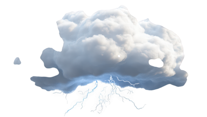 a dark billowing cloud with visible lightning strikes emanating from its base suggesting an impending storm. a sense of power and the dramatic nature of weather phenomena