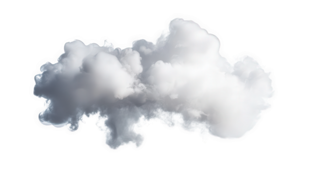 a fluffy white cloud floats against a bright white background showcasing its soft billowy texture it evokes a sense of calm and serenity often associated with peaceful weather and natural beauty