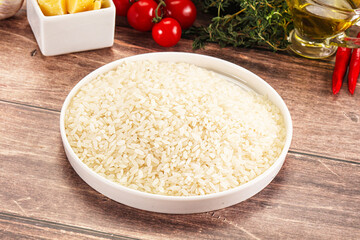 Dry Arborio rice for risotto