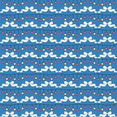 Winter Celebration Pattern with Ribbons and Ornaments