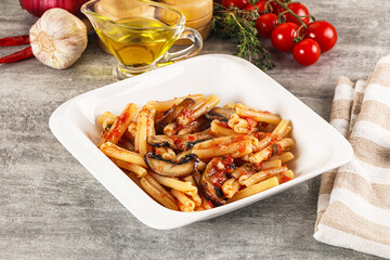 Italian cuisine - casafecce with mushrooms