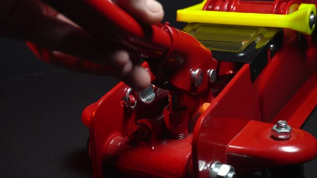 tuned new parts jack with stands red for lifting and repairing sports cars drift rally drag racing