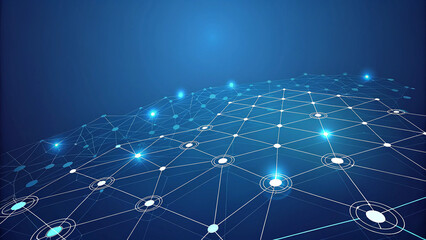 Abstract geometric network technology 
 futuristic digital network background