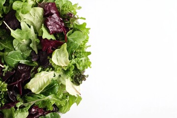 Vibrant leafy green salad with fresh produce culinary delight kitchen colorful arrangement top view health and nutrition focus