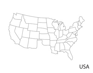 map of united states America per area outlines