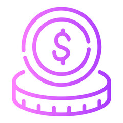 coins Line Gradient Icon