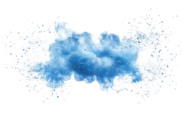 digital cloud with blue connections, on a white background. Vector illustration in PNG