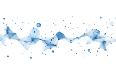 digital cloud with blue connections, on a white background. Vector illustration in PNG