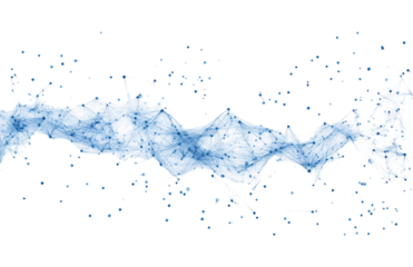 digital cloud with blue connections, on a white background. Vector illustration in PNG