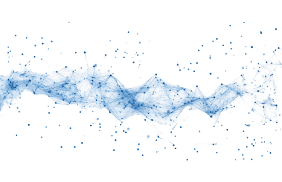 digital cloud with blue connections, on a white background. Vector illustration in PNG