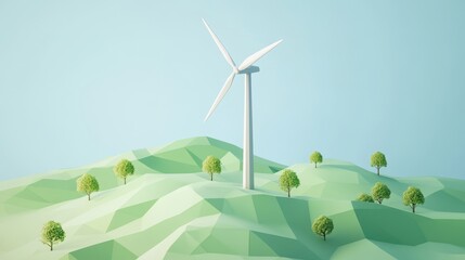 Simple Isometric Wind Energy Concept Design