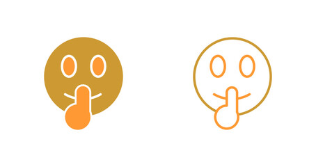 Shushing Face Icon Design