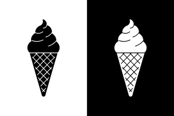 Classic Waffle Cone Silhouette  Ideal for Bakery & Cafe Graphics.