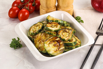 Vegan cuisine Grilled zucchini slices