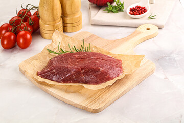 Raw beef meat uncocked steak