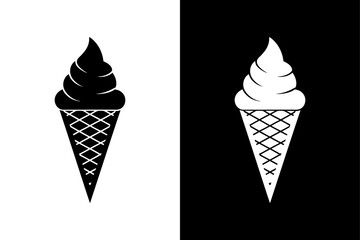 Classic Waffle Cone Silhouette  Ideal for Bakery & Cafe Graphics.