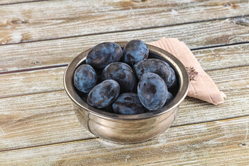 Fresh raw sweet juicy plum