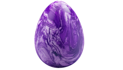 a beautifully marbled purple egg with swirling patterns showcasing a vibrant design that could be used for decoration or as an artistic piece