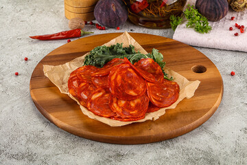 Italian salami sausage Pepperoni slices