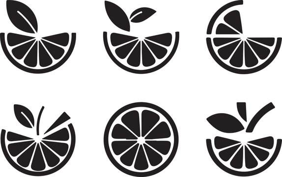 Orange slice icon silhouette