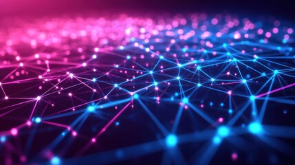 Obraz premium Abstract network connections, vibrant colors