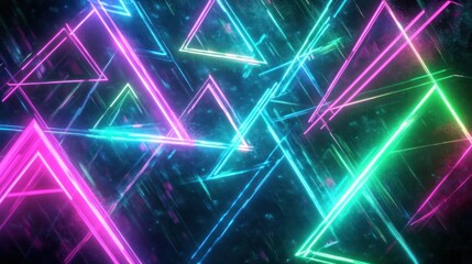 Obraz premium Neon Triangles Abstract Background