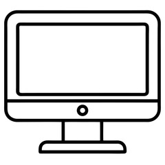 computer monitor with blank screen isolated