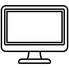 computer monitor with blank screen isolated