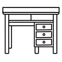 wooden table isolated on white background