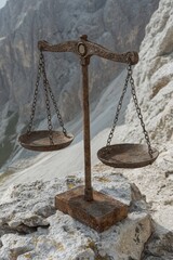 Conceptual image of a balanced scale symbolizing trial integrity and fairness in justice and legal proceedings.