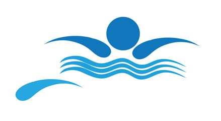 swimming logo vector illustration design template