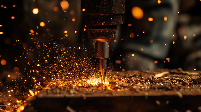 Hand Drill Spinning Against Notched Wooden Fireboard - Powered by Adobe