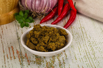Yellow Thai spicy curry paste