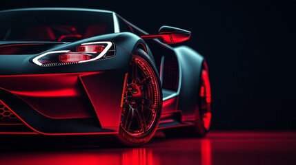 A rear view of a sports car