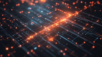 Obraz premium Abstract digital circuit network
