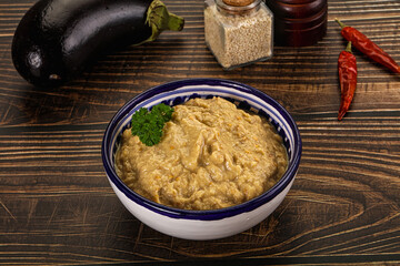 Eggplant dip - Mutabal with tahini paste