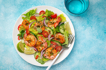 shrimps and vegetable salad